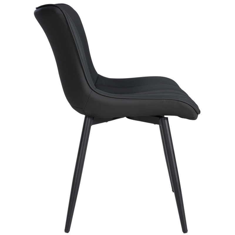 Lot de 2 chaises Largo en simili cuir noir