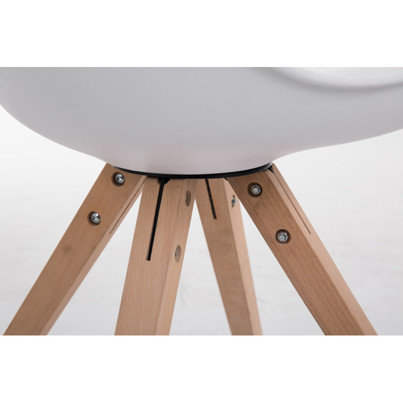 Sedia Toulouse in similpelle gambe quadrate bianco,natura