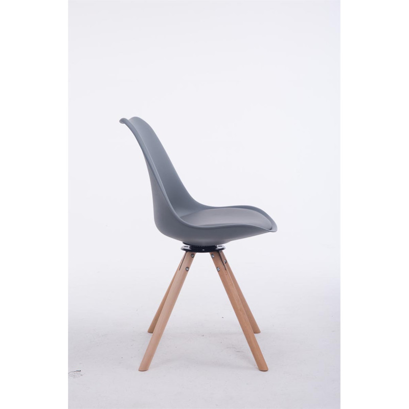 Chaise visiteur Troyes Rotative Natura Ronde grise