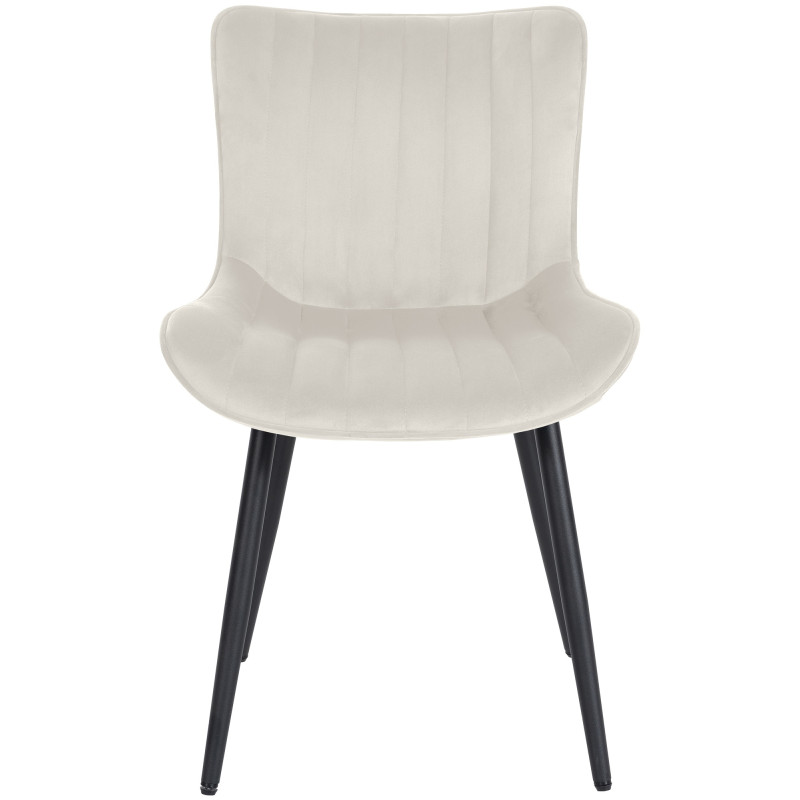 Lot de 2 chaises Largo en velours crème