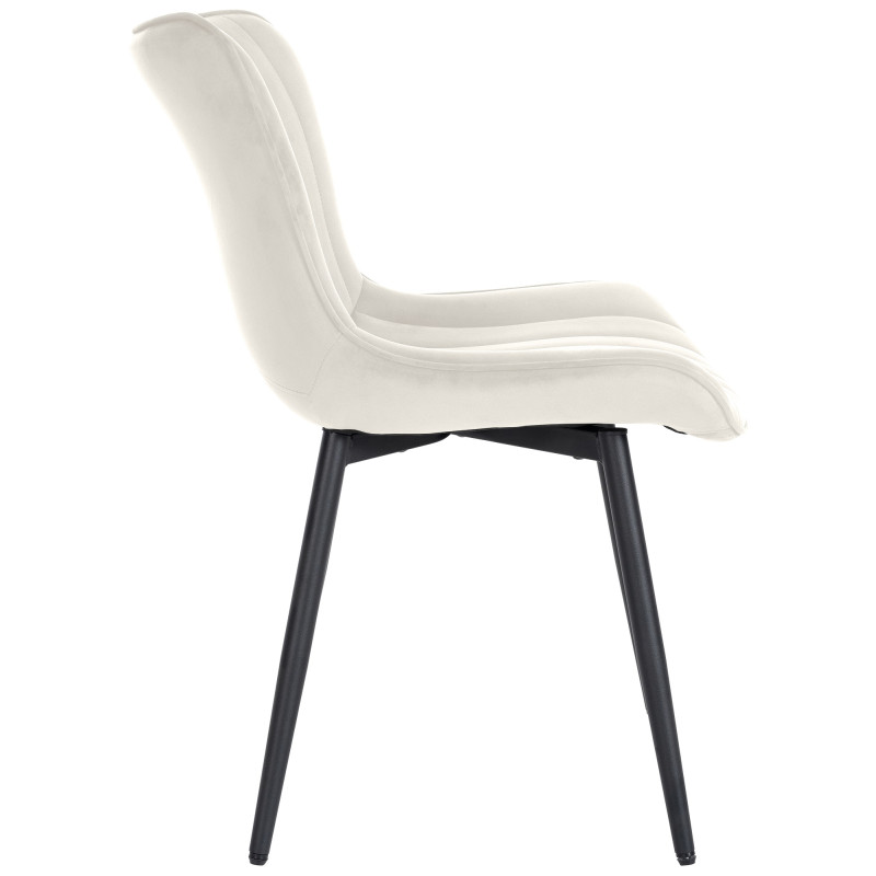 Lot de 2 chaises Largo en velours crème