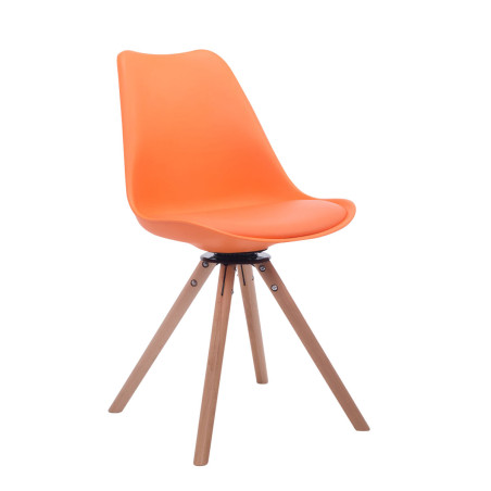 Silla para visitas Troyes Rund Naranja,Natural