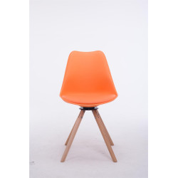Silla para visitas Troyes Rund Naranja,Natural
