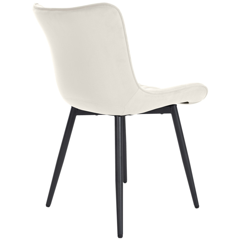 Lot de 2 chaises Largo en velours crème
