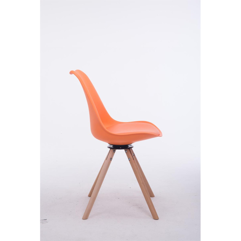 Chaise visiteur Troyes Rotative Natura Ronde orange