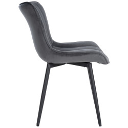 Lot de 2 chaises Largo en velours gris foncé