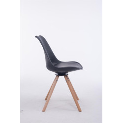 Silla para visitas Troyes Rund Negro,Natural