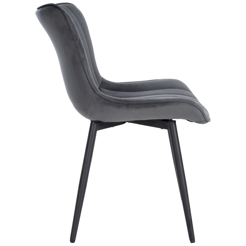 Lot de 2 chaises Largo en velours gris foncé