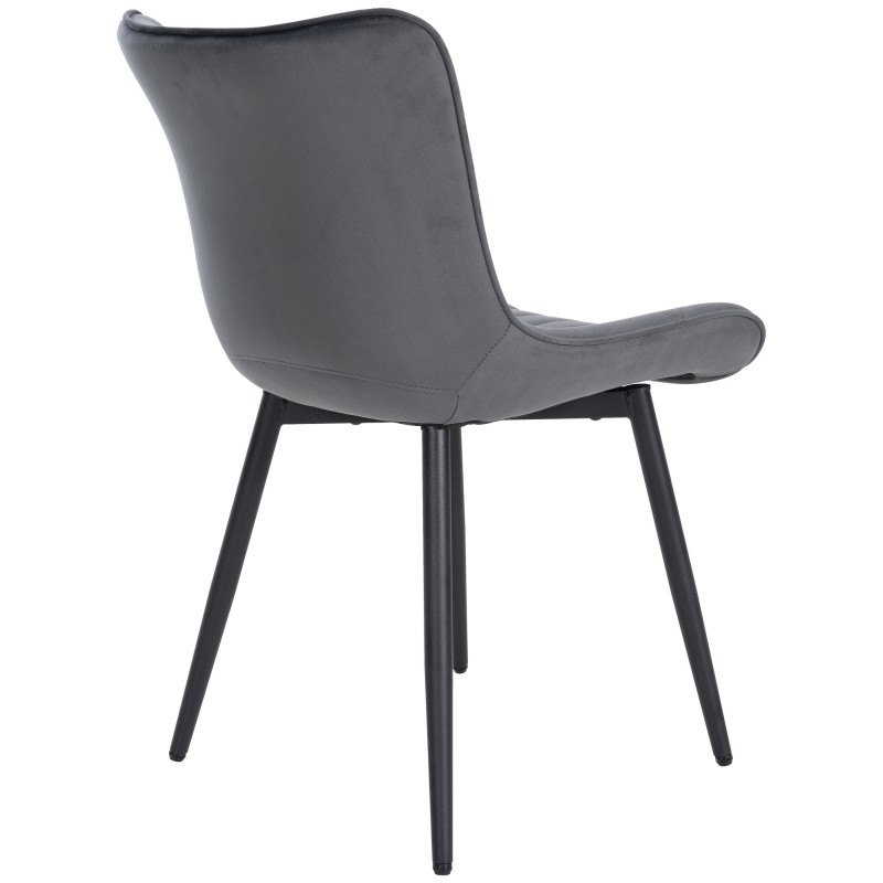 Lot de 2 chaises Largo en velours gris foncé