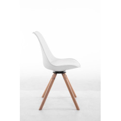 Chaise visiteur Troyes Rotative Natura Ronde blanche