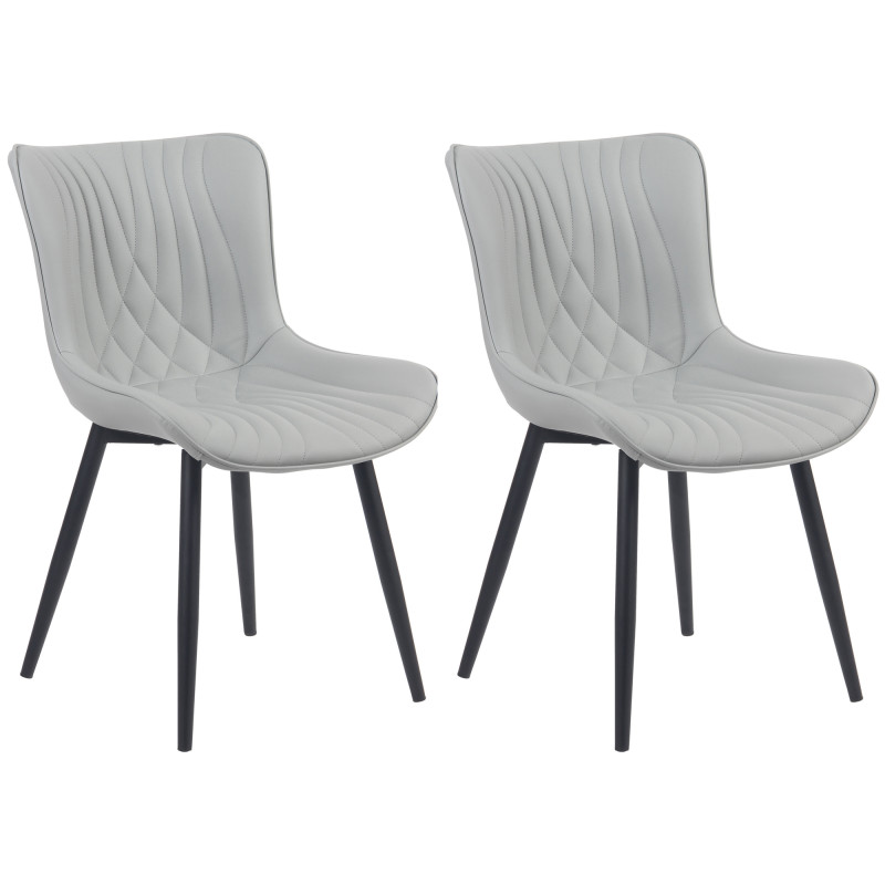 Lot de 2 chaises Brady simili cuir gris