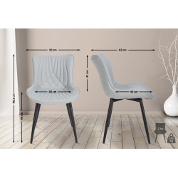 Lot de 2 chaises Brady simili cuir gris