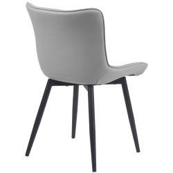 Lot de 2 chaises Brady simili cuir gris