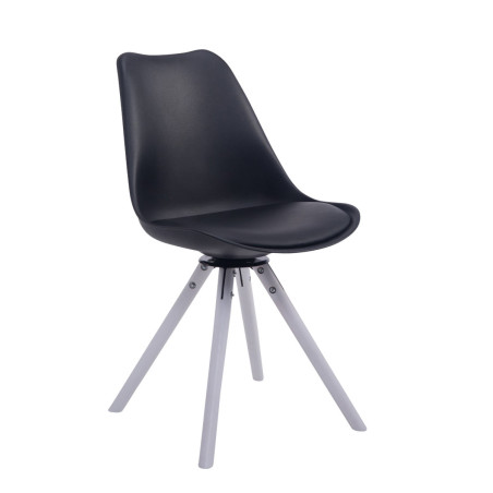 Sedia design Troyes Girevole Similpelle Rotondo nero,bianco