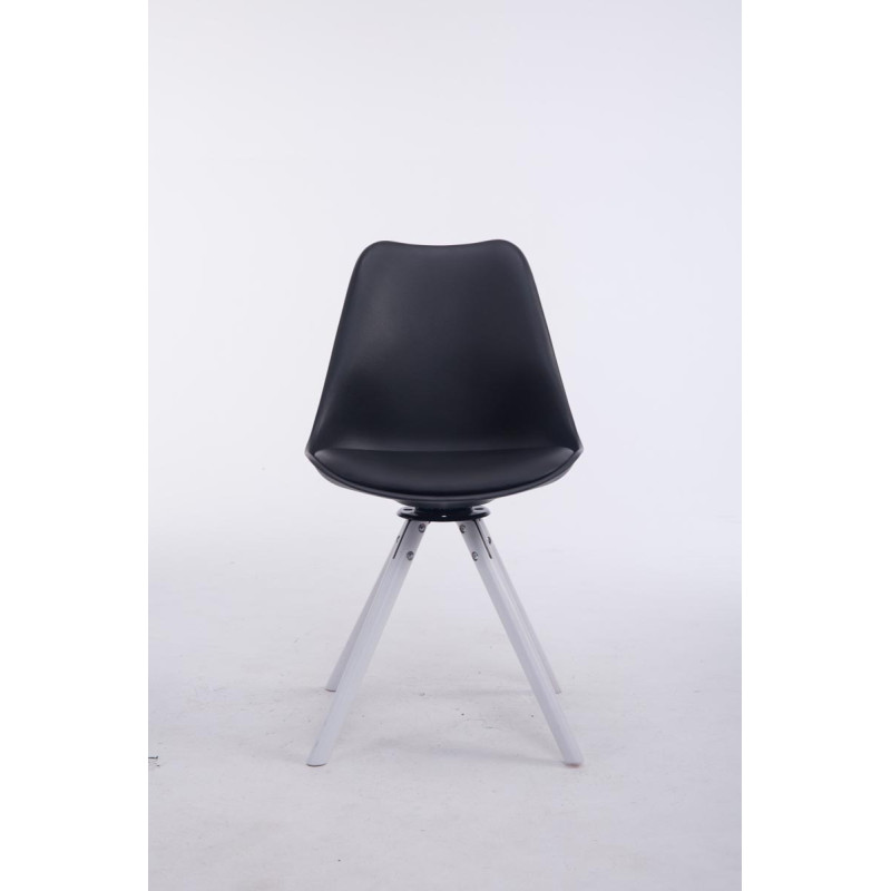 Sedia design Troyes Girevole Similpelle Rotondo nero,bianco