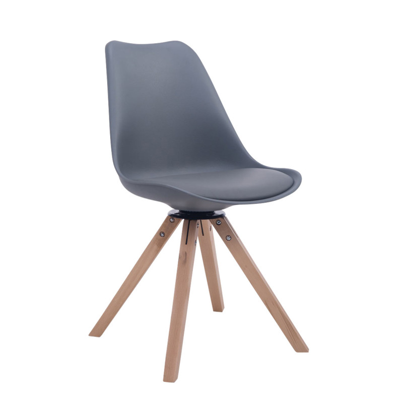 Chaise visiteur pivotante Troyes Natura carr?e grise