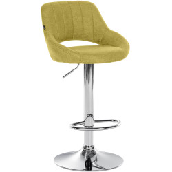 Tabouret de bar Milet tissu vert chrome