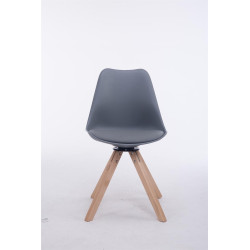 Chaise visiteur pivotante Troyes Natura carr?e grise