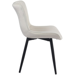 Lot de 2 chaises Brady en velours crème