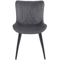 Lot de 2 chaises Brady en velours gris foncé