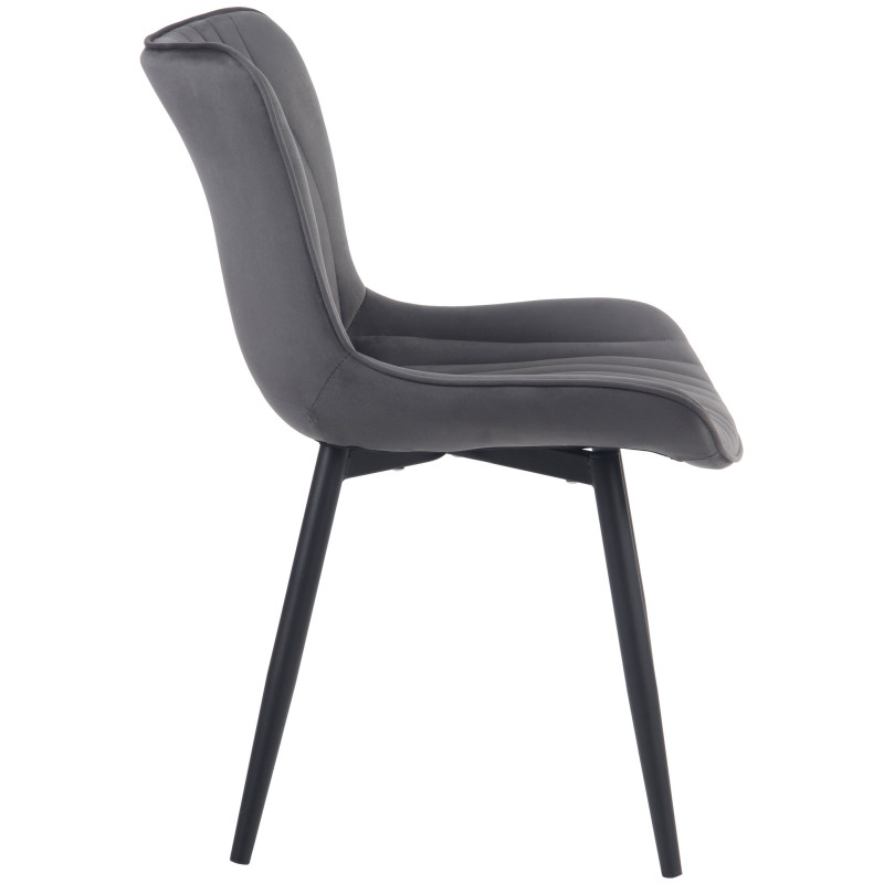 Lot de 2 chaises Brady en velours gris foncé