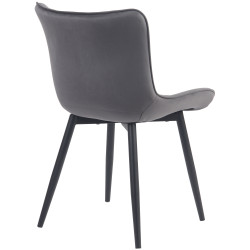 Lot de 2 chaises Brady en velours gris foncé