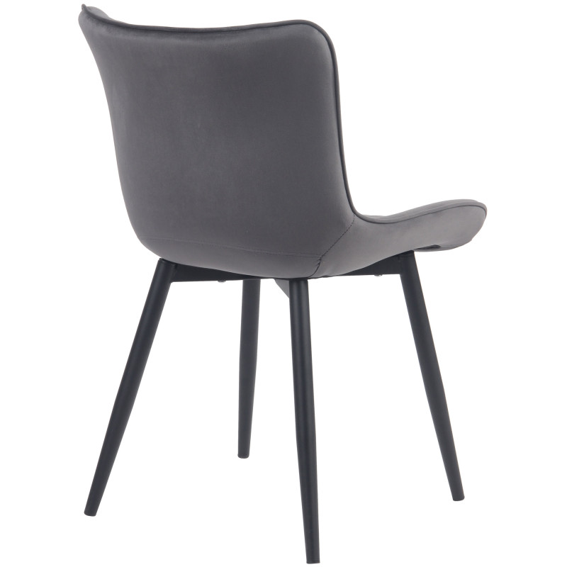 Lot de 2 chaises Brady en velours gris foncé