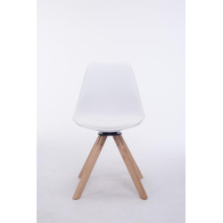 Silla para visitas Troyes Square Blanco,Natural
