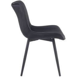 Lot de 2 chaises Brady en velours noir