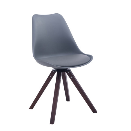 Sedia ospite Troyes Girevole Similpelle Quadrato grigio,noce