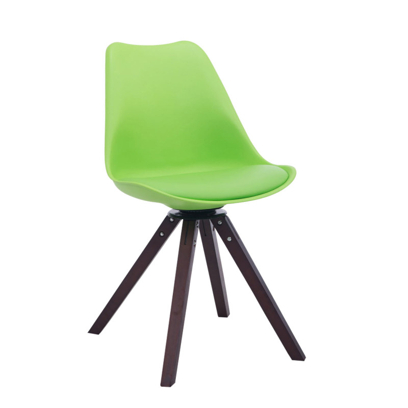 Sedia ospite Troyes Girevole Similpelle Quadrato verde,noce