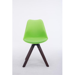 Sedia ospite Troyes Girevole Similpelle Quadrato verde,noce