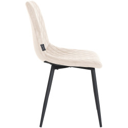 Lot de 4 chaises Telde en velours crème