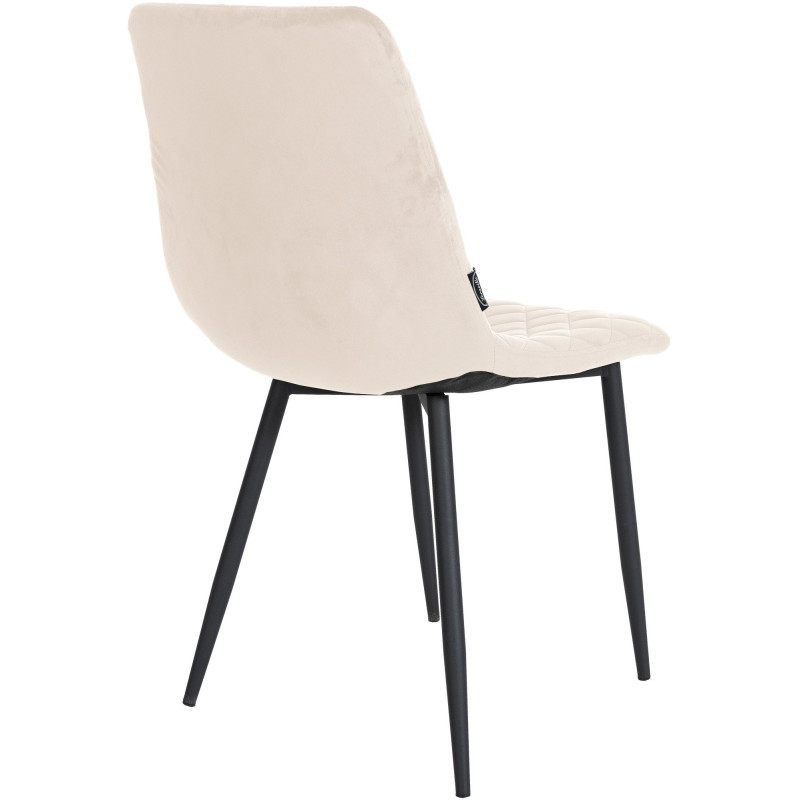 Lot de 4 chaises Telde en velours crème