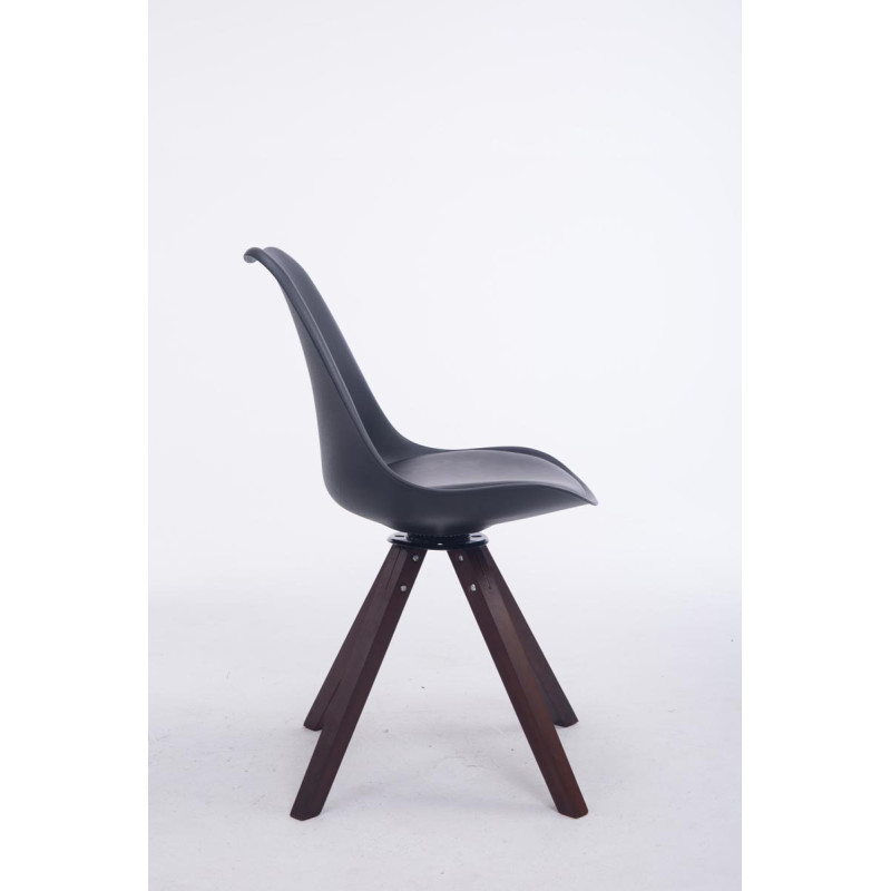 Silla para visitas Troyes Square Negro,Nogal