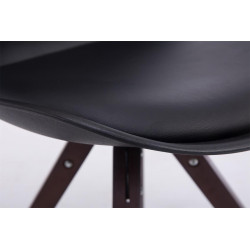 Sedia ospite Troyes Girevole Similpelle Quadrato nero,noce