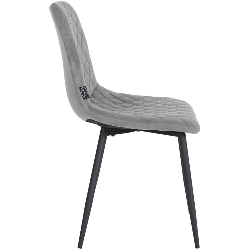 Lot de 4 chaises Telde en velours gris