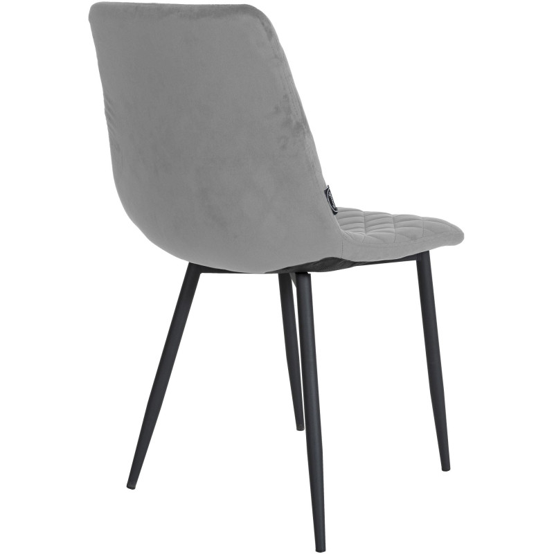 Lot de 4 chaises Telde en velours gris
