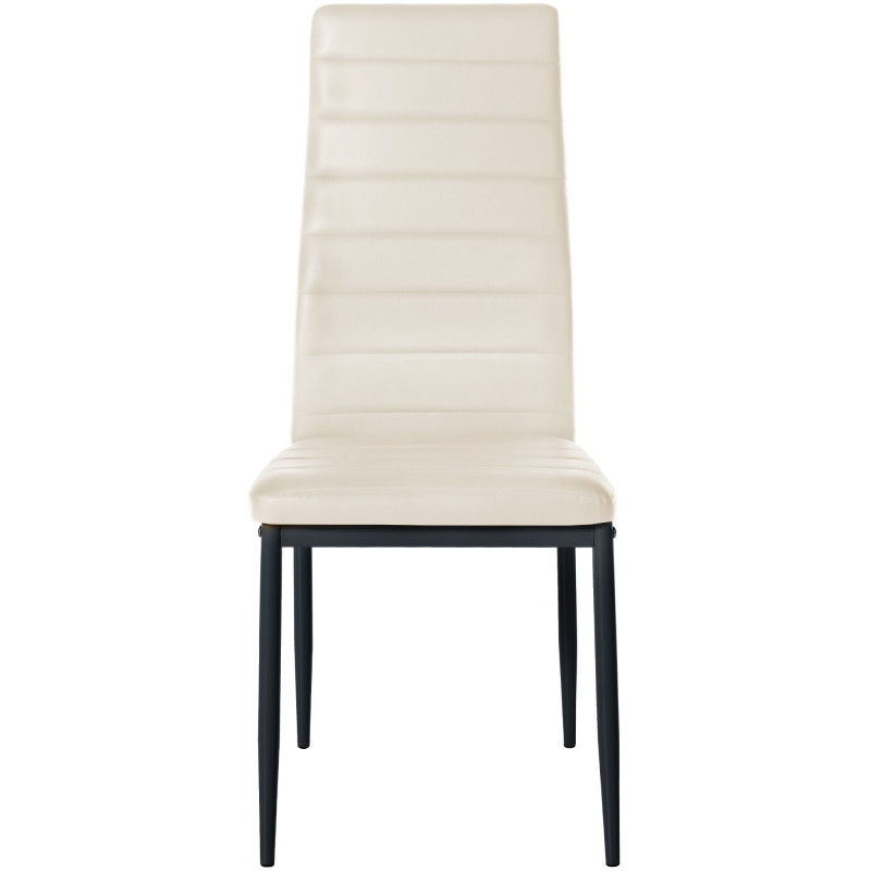 Lot de 4 chaises de salle à manger Mayfair simili cuir crème