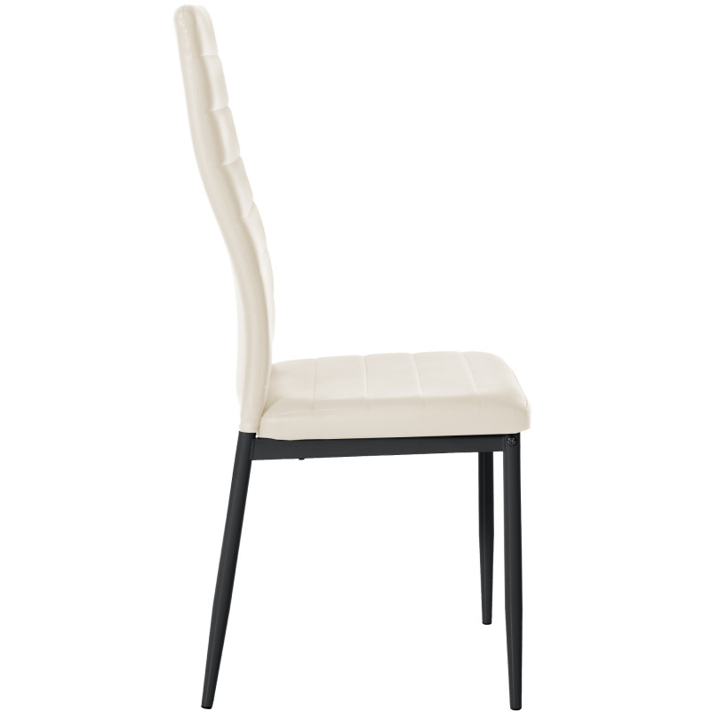 Lot de 4 chaises de salle à manger Mayfair simili cuir crème
