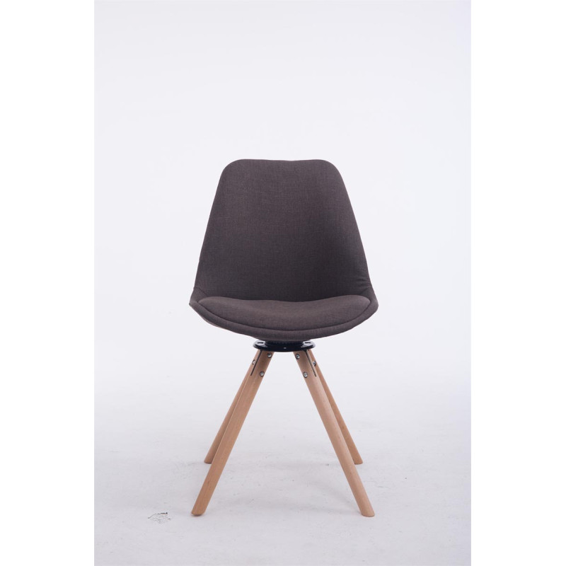Silla para visitas Troyes Rund en Tela Gris oscuro,Natural