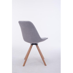 Chaise visiteur Troyes Rotative Natura Tissu Ronde grise