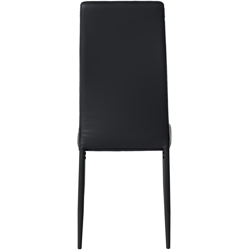 Lot de 4 chaises de salle à manger Mayfair simili cuir noir