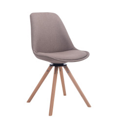 Silla para visitas Troyes Rund en Tela Gris topo,Natural