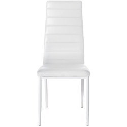 Lot de 4 chaises de salle à manger Mayfair simili cuir blanc