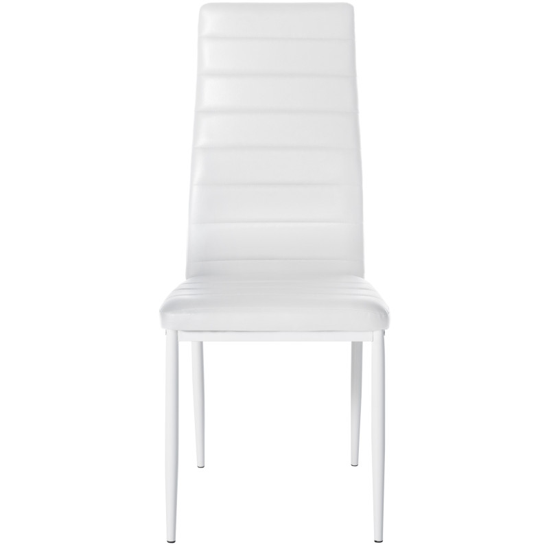 Lot de 4 chaises de salle à manger Mayfair simili cuir blanc