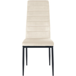 Lot de 4 chaises de salle à manger Mayfair velours crème