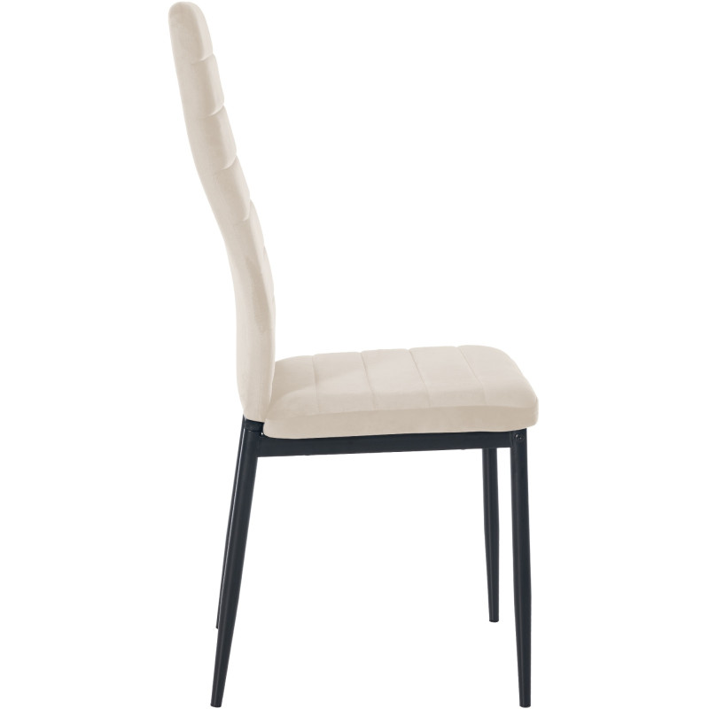 Lot de 4 chaises de salle à manger Mayfair velours crème