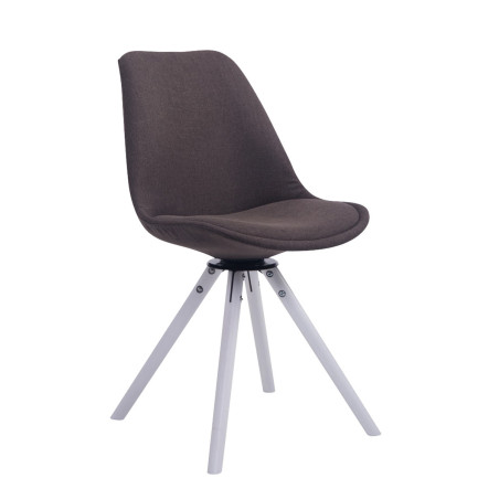 Silla para visitas Troyes Rund en Tela Gris oscuro,Blanco