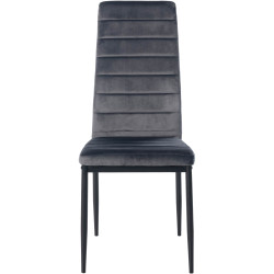 Lot de 4 chaises de salle à manger Mayfair velours gris